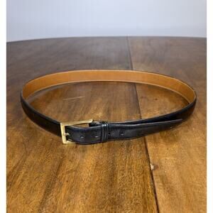 Brooks Brothers Genuine Leather Black Brass Buckle Dress Belt 1 1/8” USA Mens 36